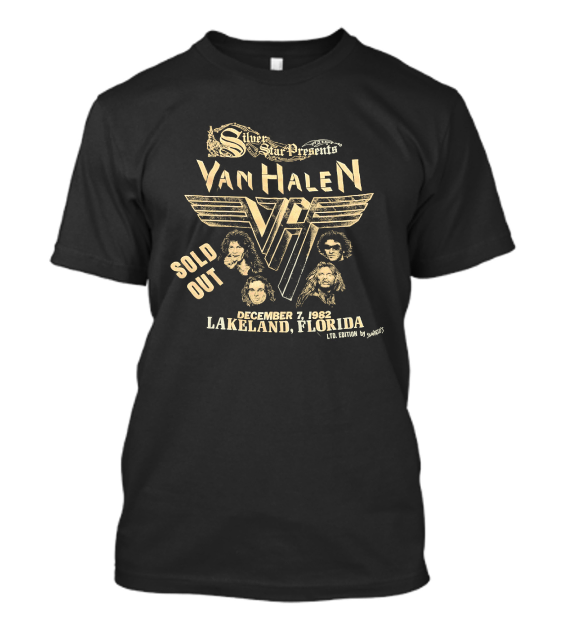 Silver Star Presents Van Halen December 7 1982 Sold Out Lakeland Florida Vintage 1982 Ltd Edition T-Shirt