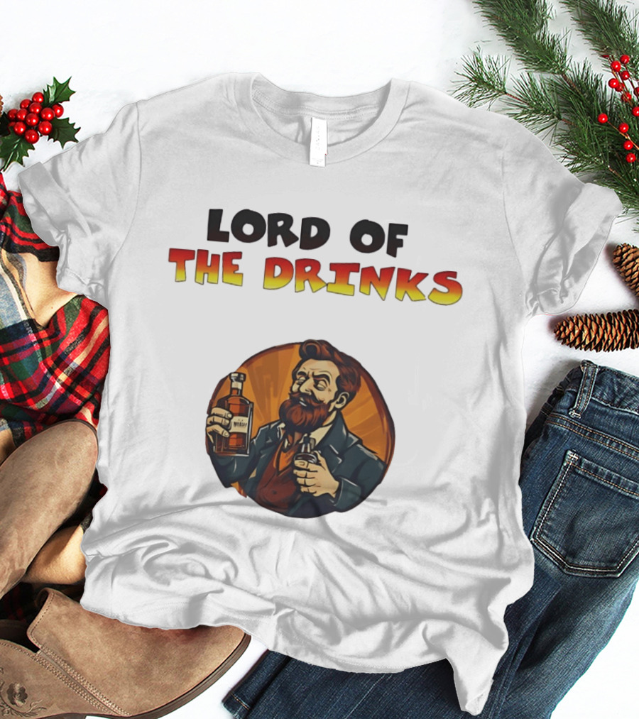 Lord Of The Drinks Whiskey Bearded Man T-Shirt