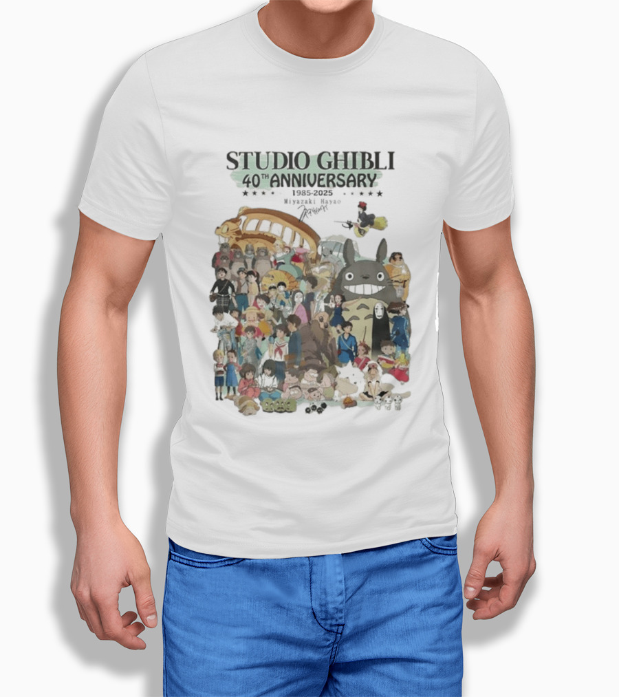 Studio Ghibli 40th Anniversary 1985 2025 Miyazaki Hayao Totoro Spirited Away Characters T-Shirt