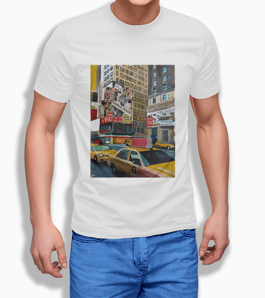 New York City Times Square Taxi Doubles Business British Flag T-Shirt