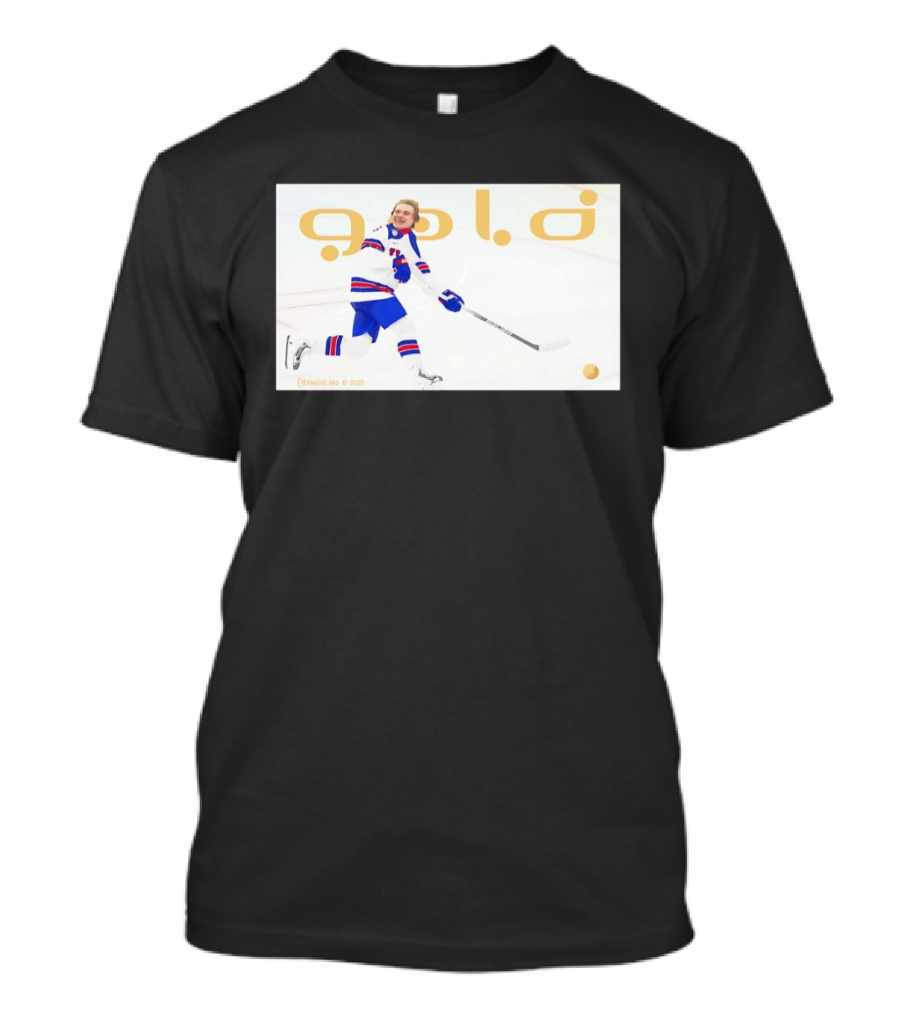 USA Hockey Jack Hughes Gold Medal 2026 Team Celebration T-Shirt