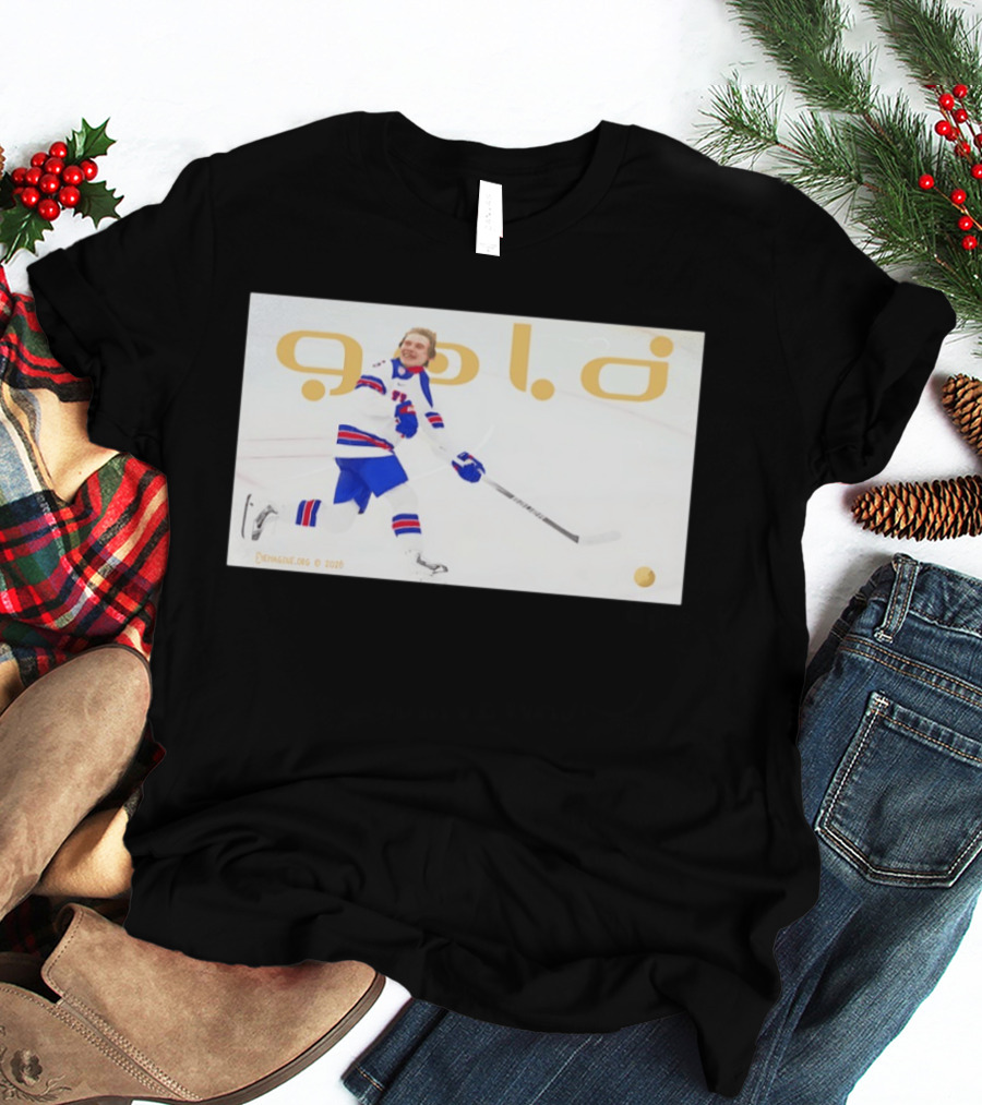 USA Hockey Jack Hughes Gold Medal 2026 Team Celebration T-Shirt