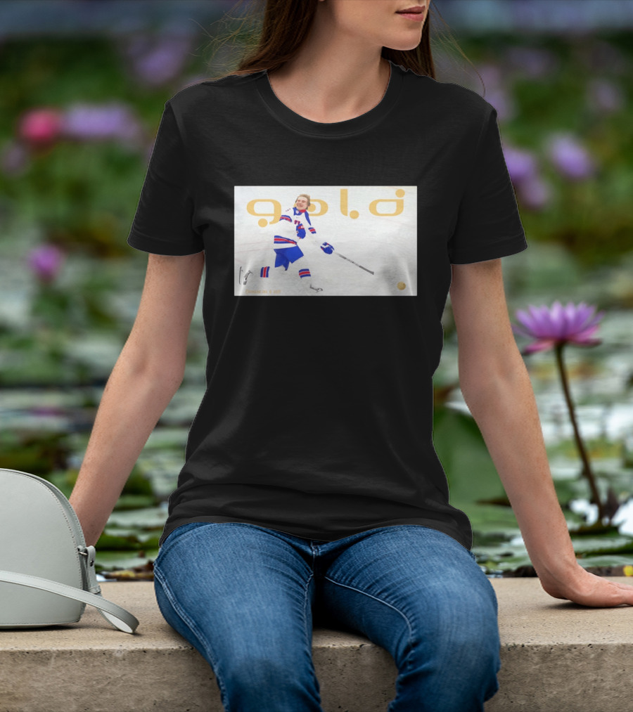 USA Hockey Jack Hughes Gold Medal 2026 Team Celebration T-Shirt