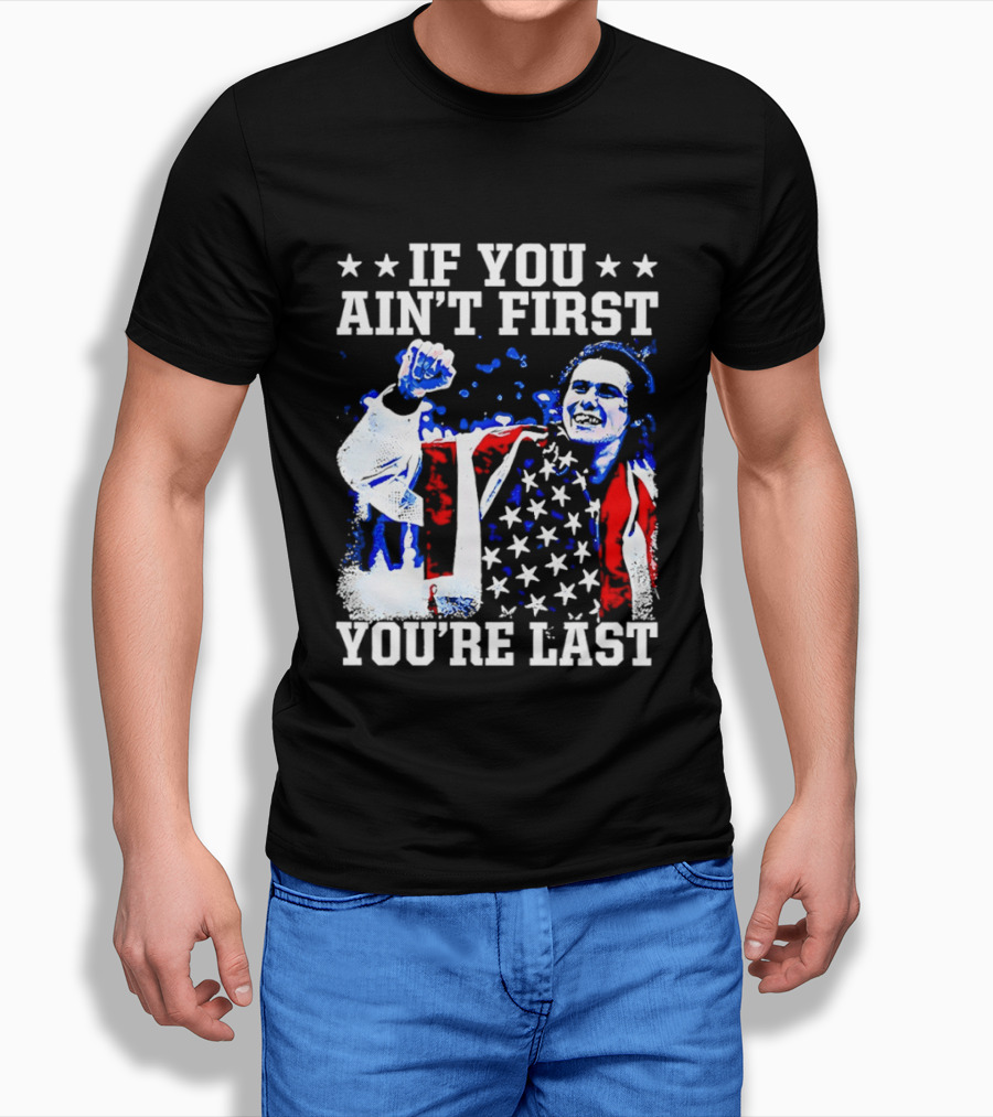 Jack Hughes If You Ain't First You're Last 2026 Winter Olympics USA Flag Victory T-Shirt