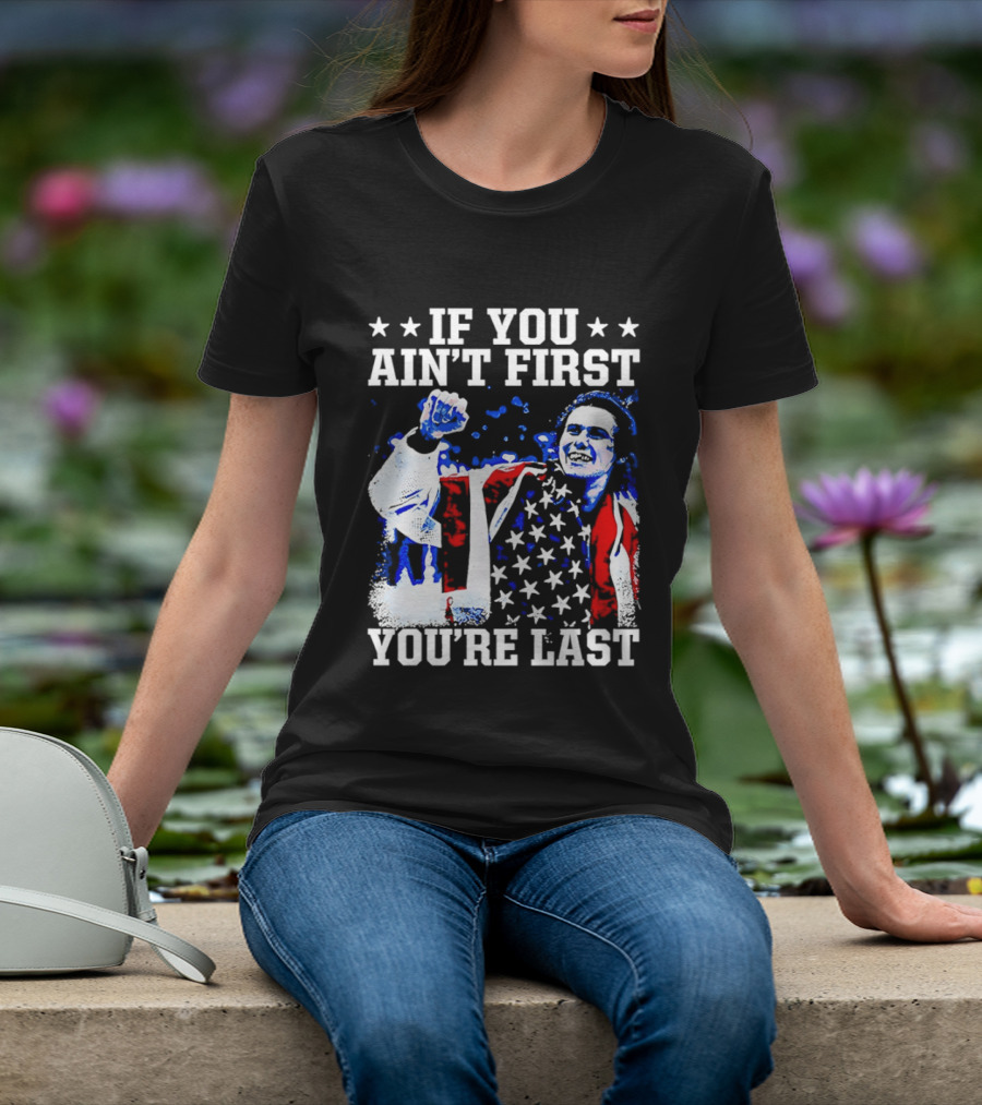 Jack Hughes If You Ain't First You're Last 2026 Winter Olympics USA Flag Victory T-Shirt