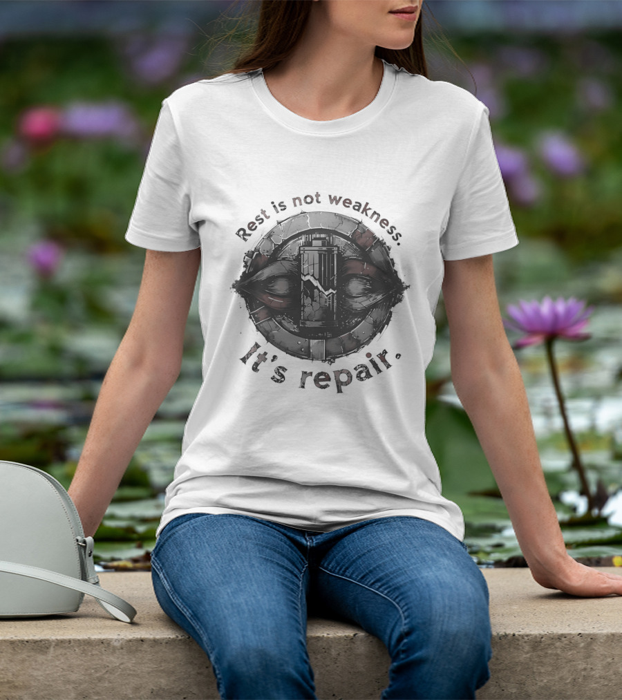 Rest Is Not Weakness It's Repair Empowerment Motivational Message T-Shirt
