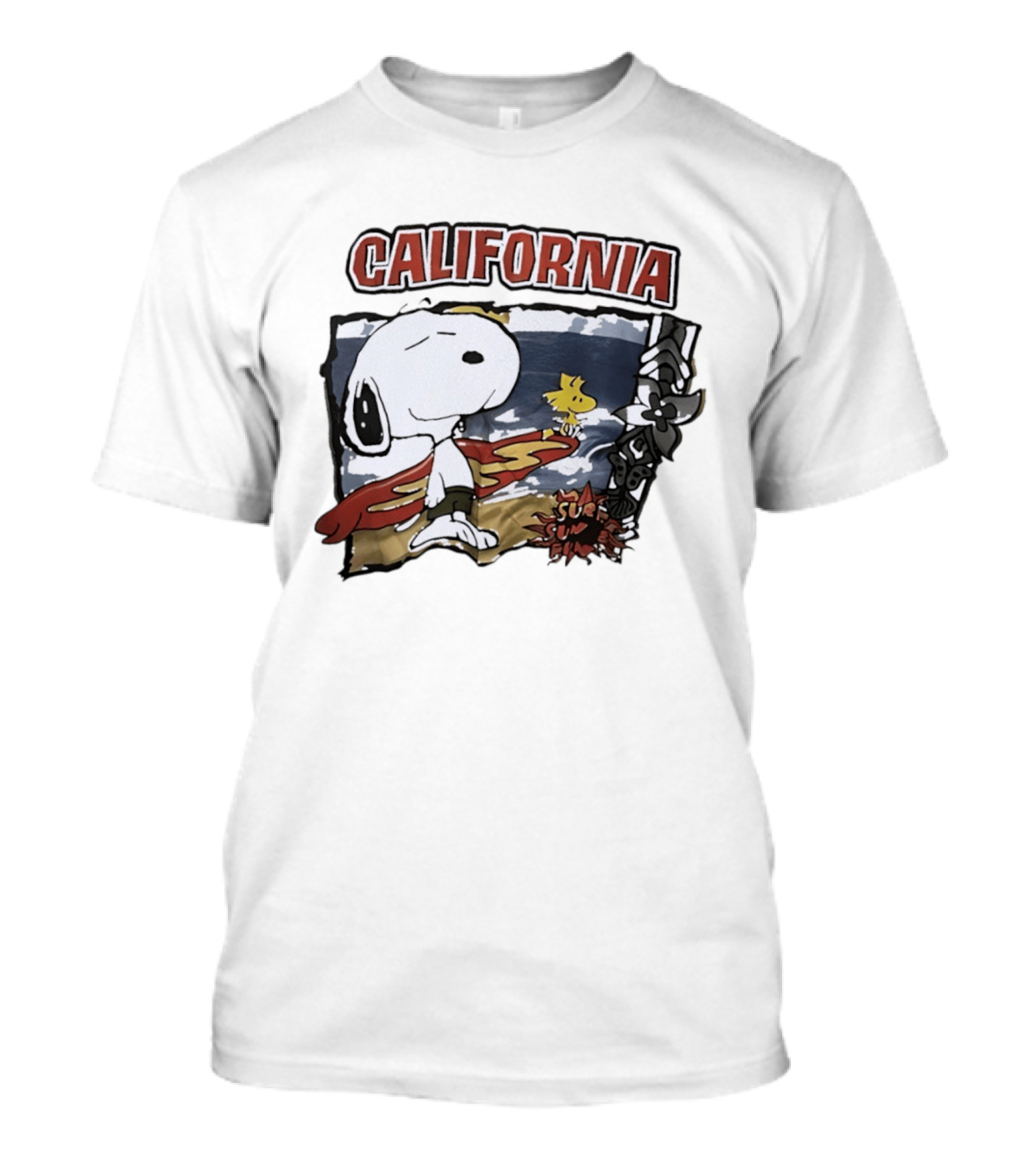 California Snoopy Woodstock Surf Sun Fun T-Shirt
