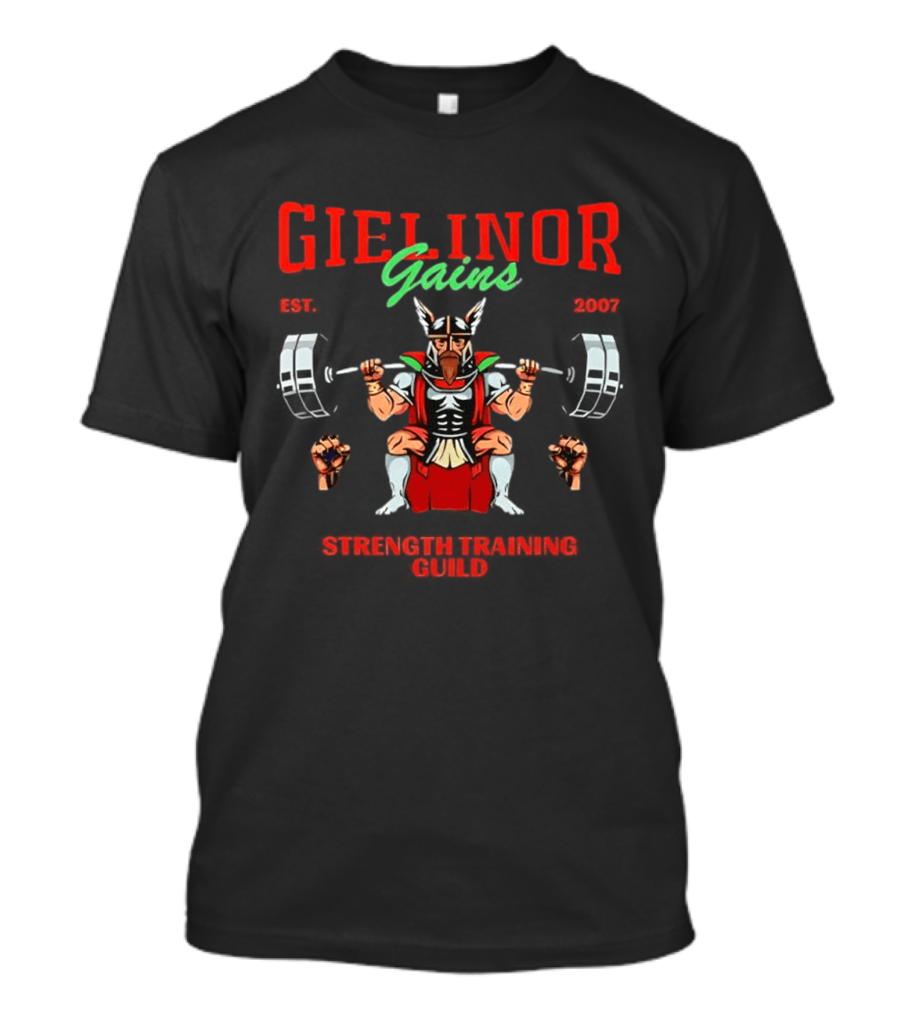 Gielinor Gains Strength Training Guild Fitness Warrior T-Shirt
