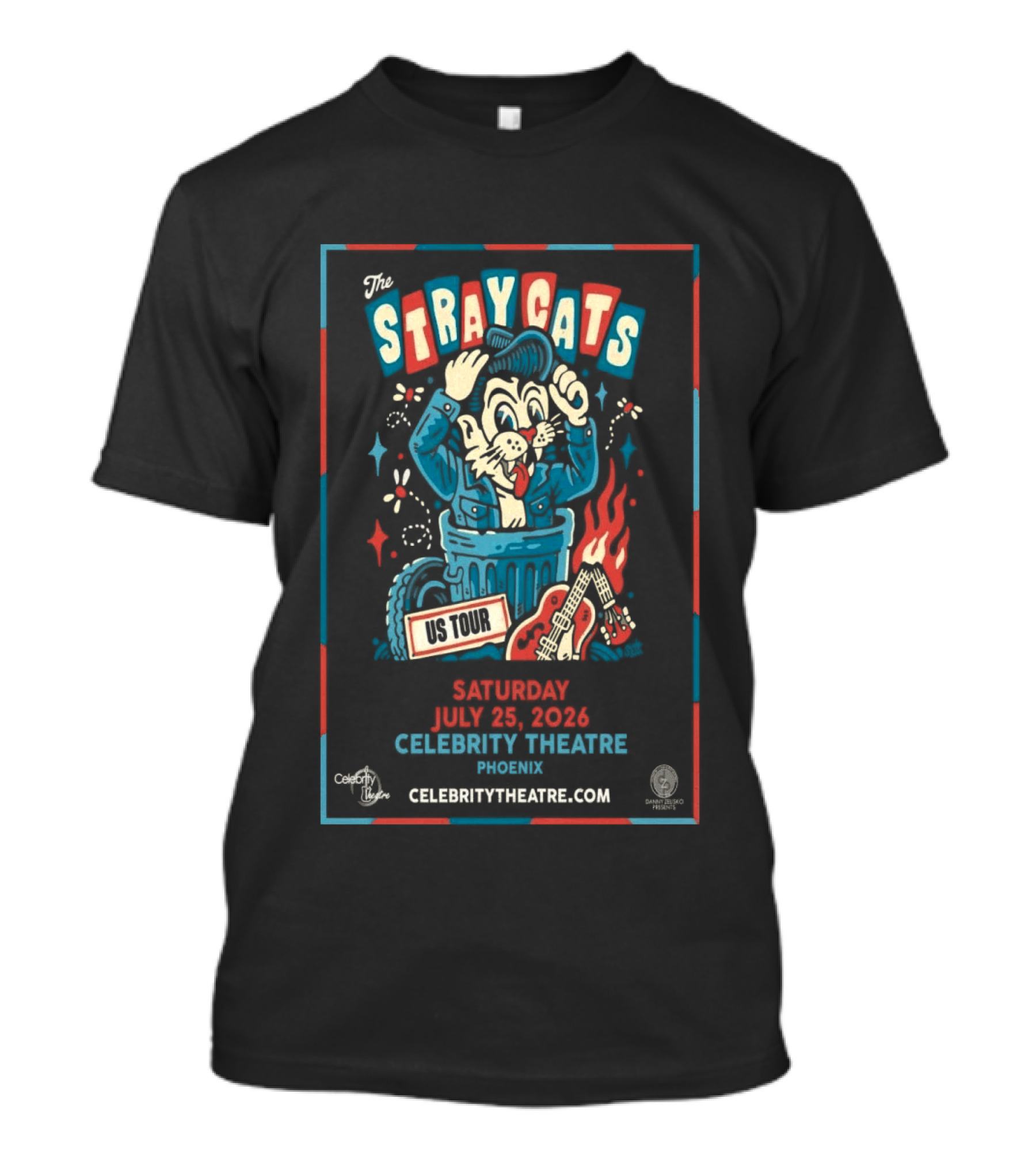 The Stray Cats US Tour July 25 2026 Celebrity Theatre Phoenix AZ T-Shirt
