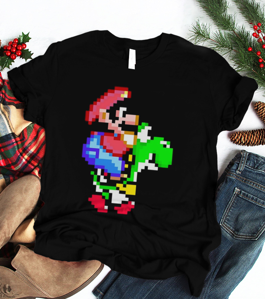 Mario And Yoshi Super Mario World Pixel T-Shirt