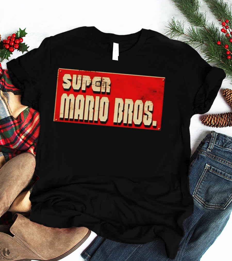 Super Mario Bros Iconic Title Sign T-Shirt
