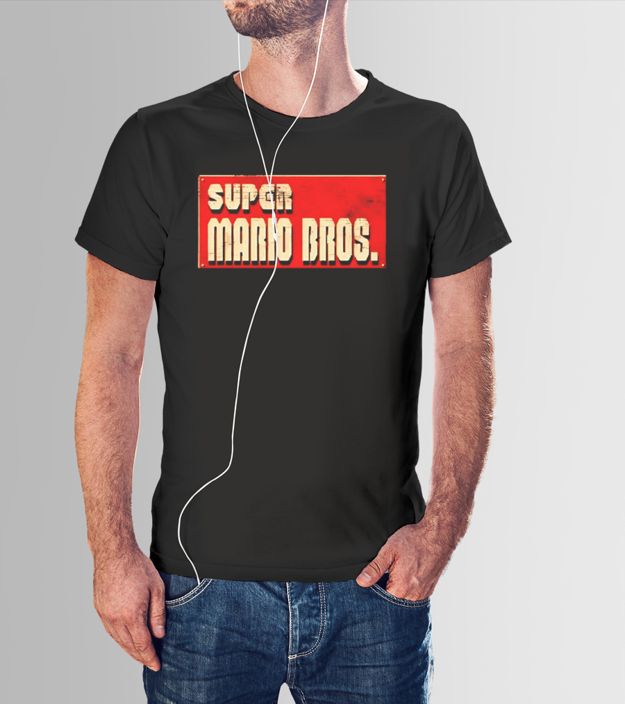 Super Mario Bros Iconic Title Sign T-Shirt