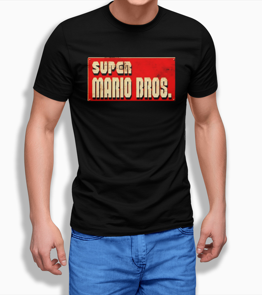 Super Mario Bros Iconic Title Sign T-Shirt