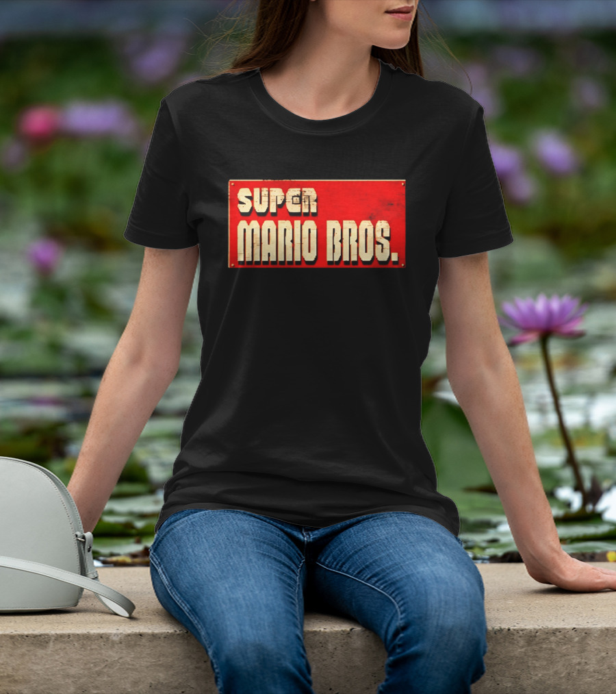 Super Mario Bros Iconic Title Sign T-Shirt