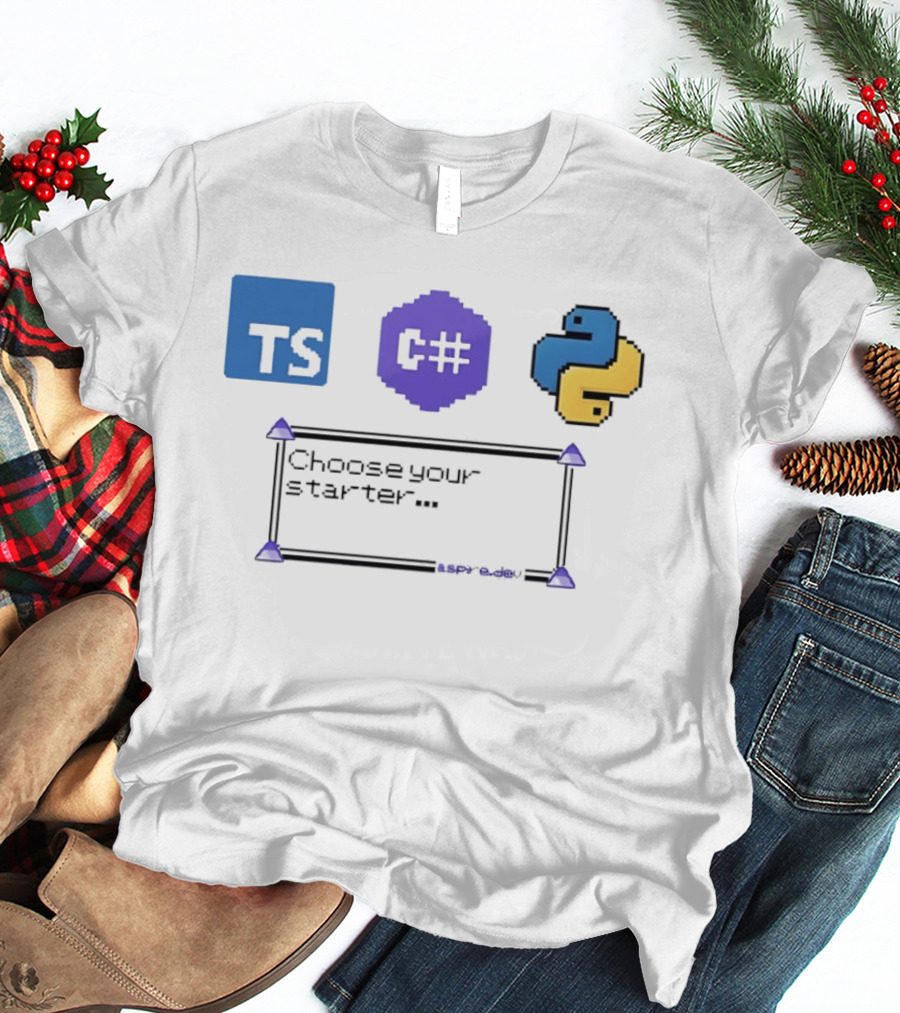 Choose Your Starter TS C# Python Pixel T-Shirt