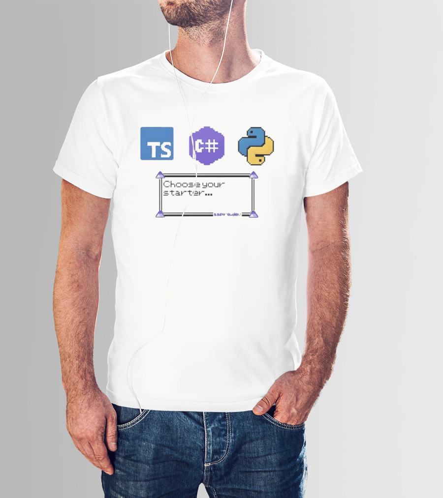Choose Your Starter TS C# Python Pixel T-Shirt