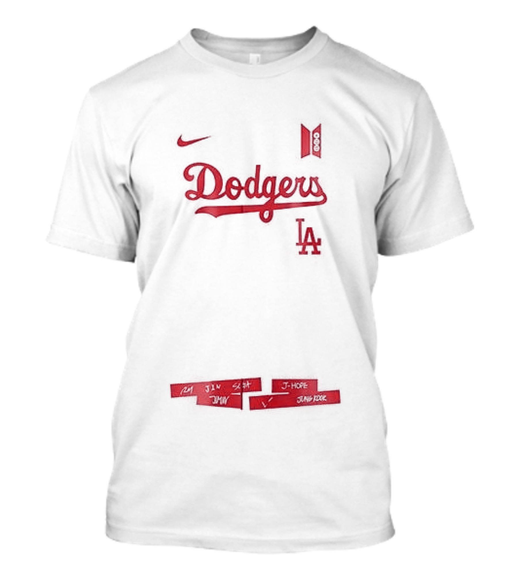 Los Angeles Dodgers BTS World Tour Tracklist Collaboration T-Shirt