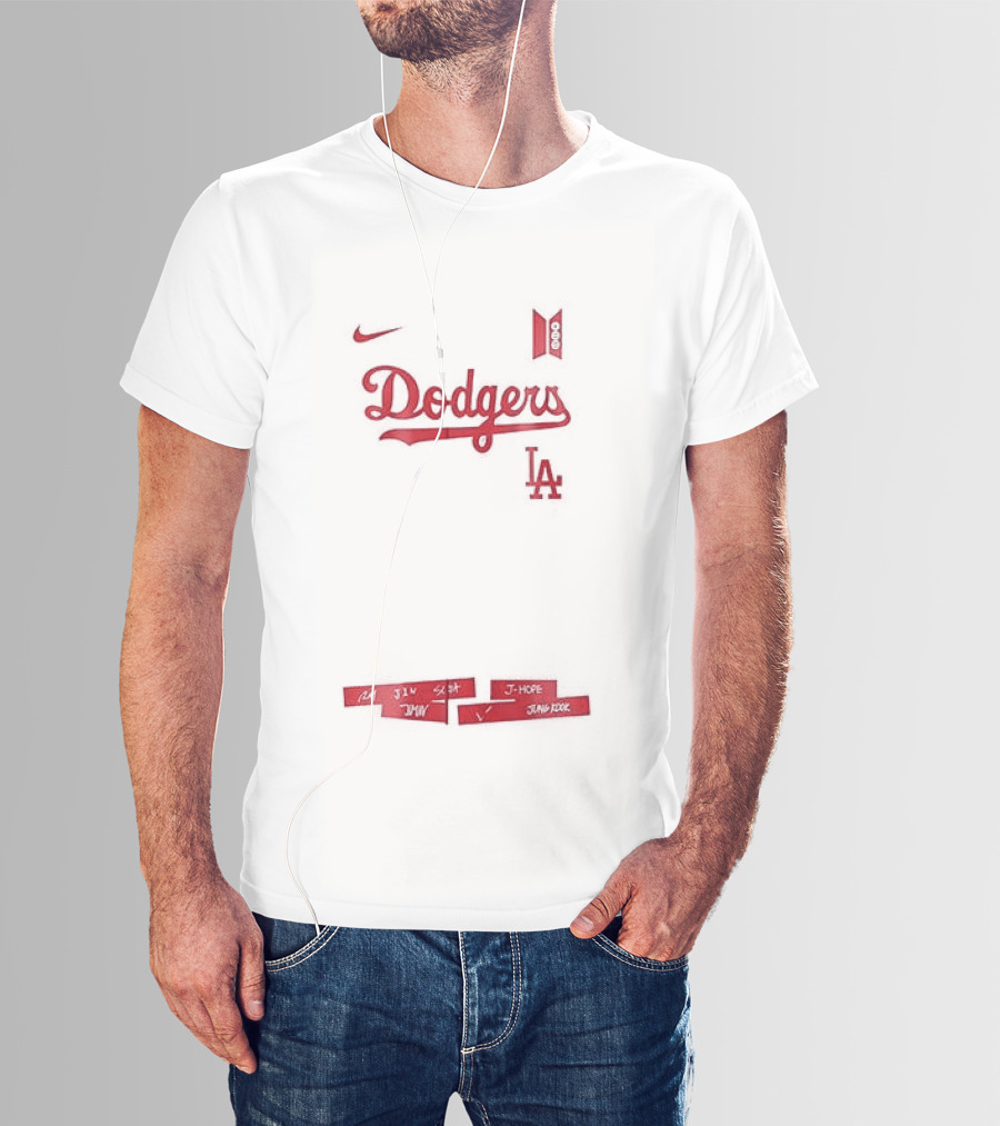 Los Angeles Dodgers BTS World Tour Tracklist Collaboration T-Shirt