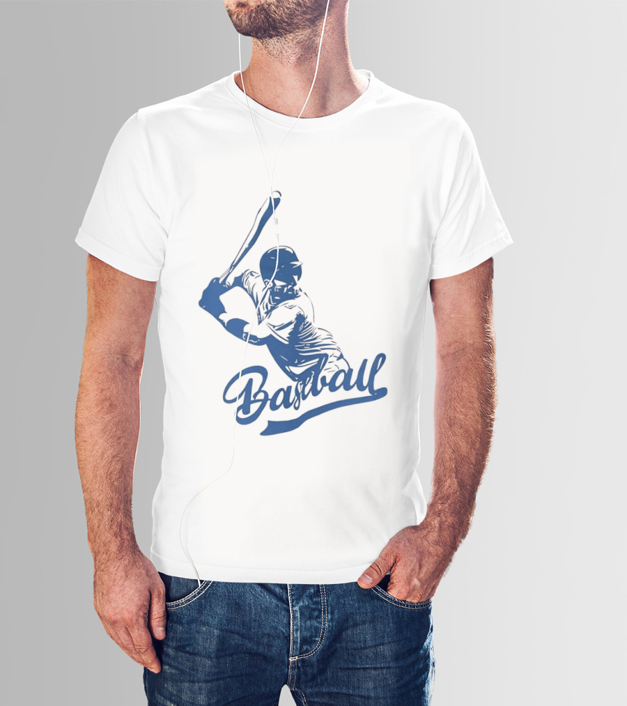 Middle Tennessee Blue Raiders Baseball Player Batting Action T-Shirt