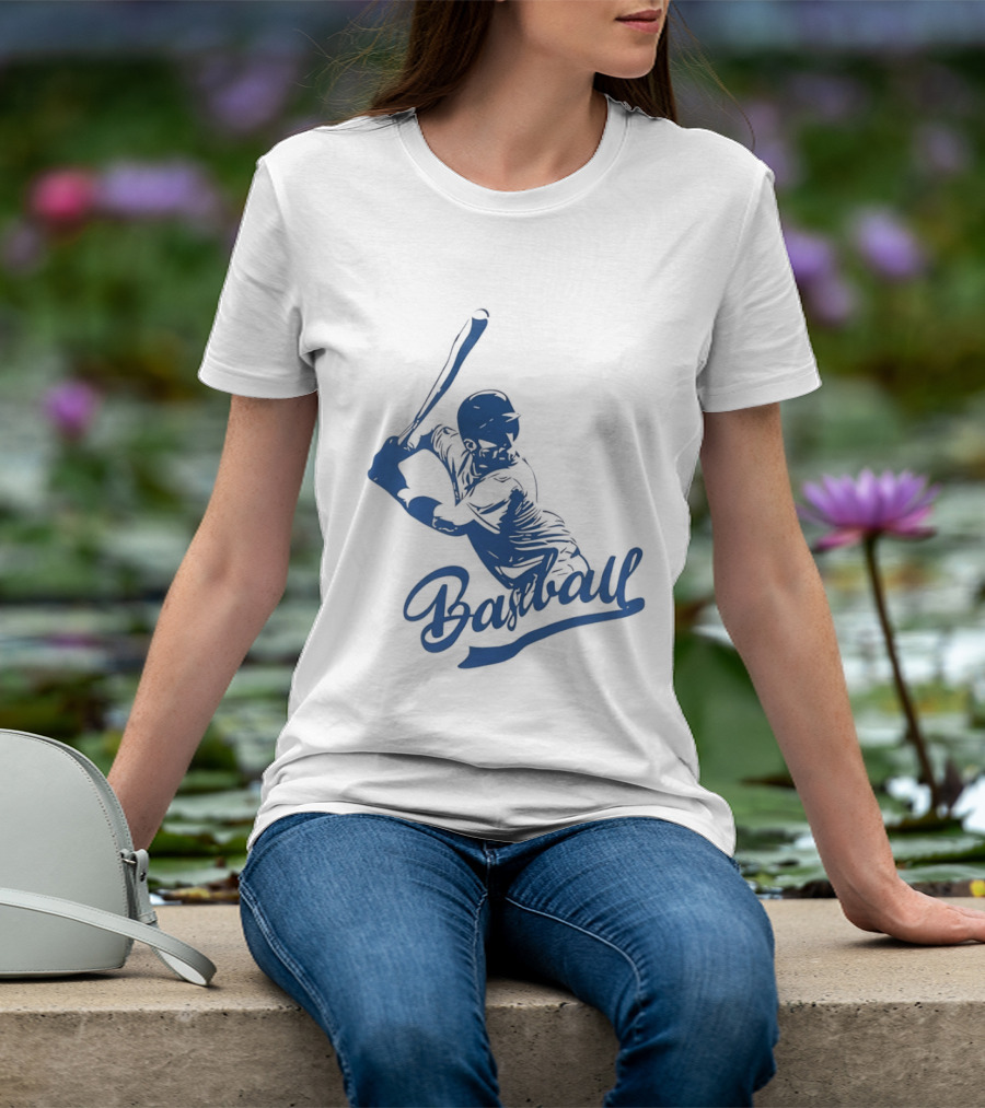 Middle Tennessee Blue Raiders Baseball Player Batting Action T-Shirt