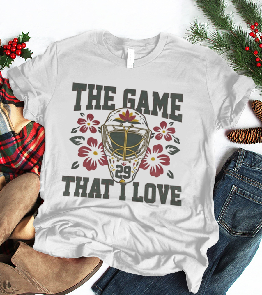 Marc Andre Fleury Minnesota Wild The Game That I Love Floral Hockey Mask T-Shirt
