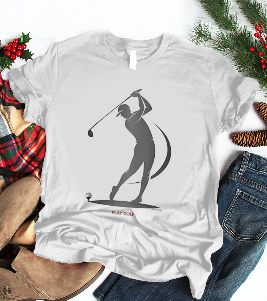 Play Golf Silhouette Of Man Swinging Club T-Shirt