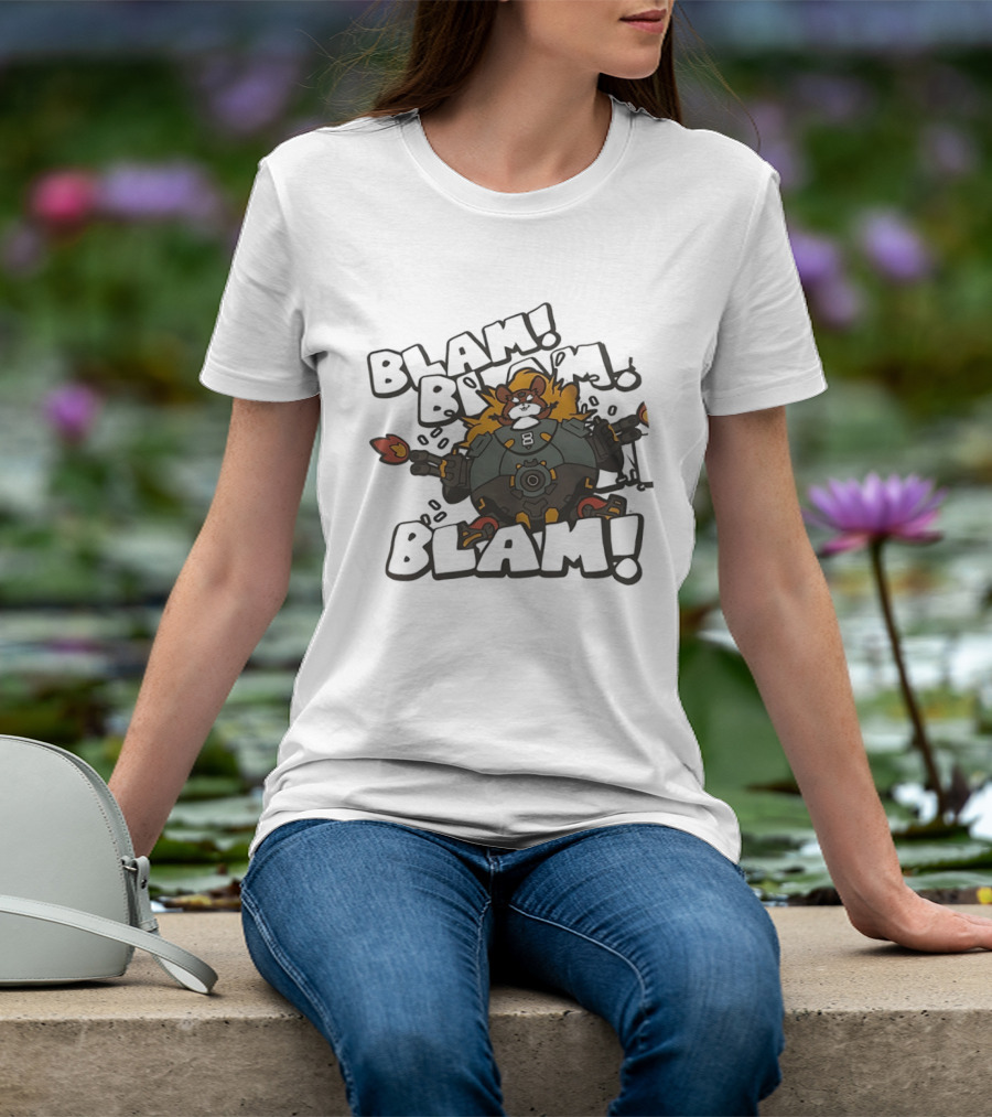 Wrecking Ball Blam Blam Blam Over Hamster Mech Action T-Shirt