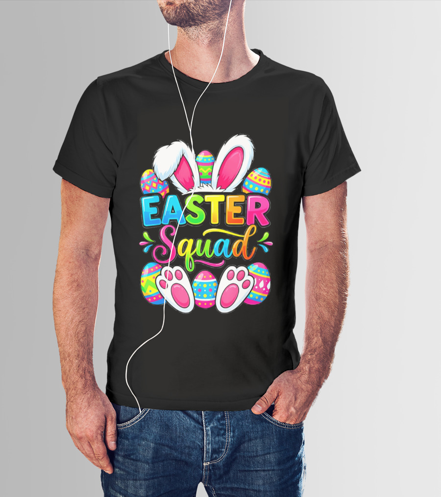 Easter Squad Bunny Ears Colorful Egg Hunt Matching Family 2026 T-Shirt