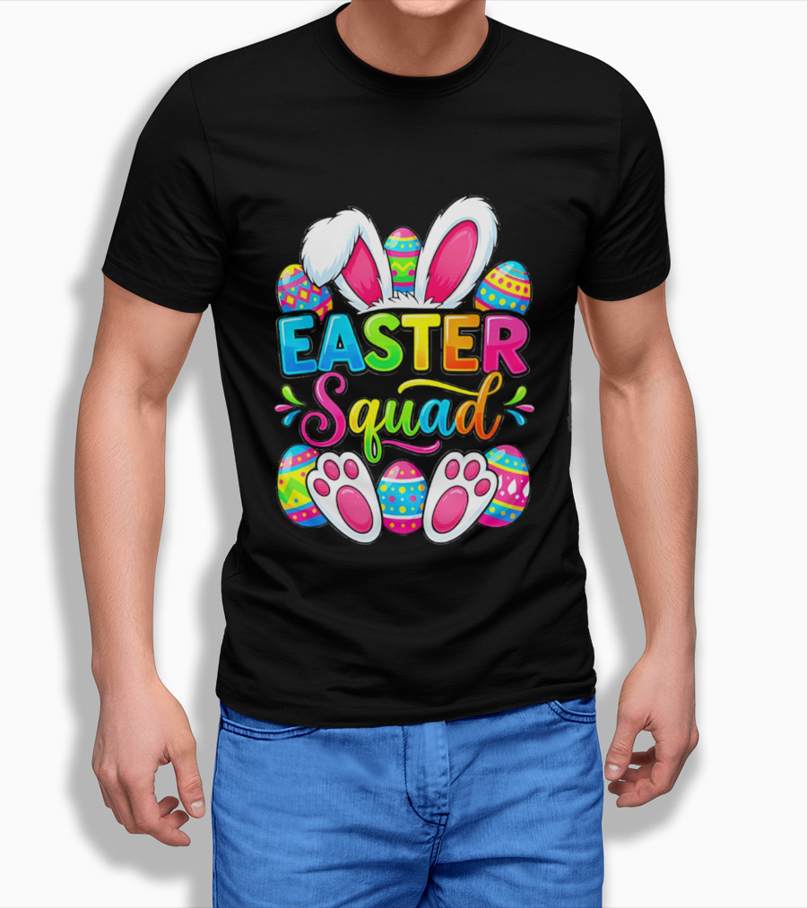 Easter Squad Bunny Ears Colorful Egg Hunt Matching Family 2026 T-Shirt