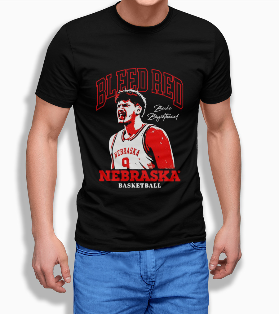 Bleed Red Berke Buyuktuncel Nebraska Basketball T-Shirt