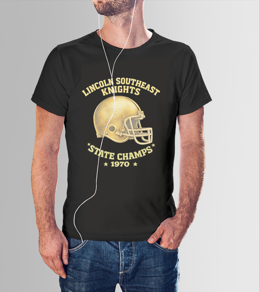 Lincoln Southeast Knights State Champs 1970 Helmet T-Shirt