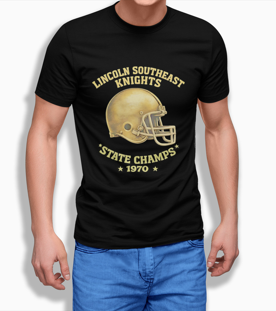 Lincoln Southeast Knights State Champs 1970 Helmet T-Shirt