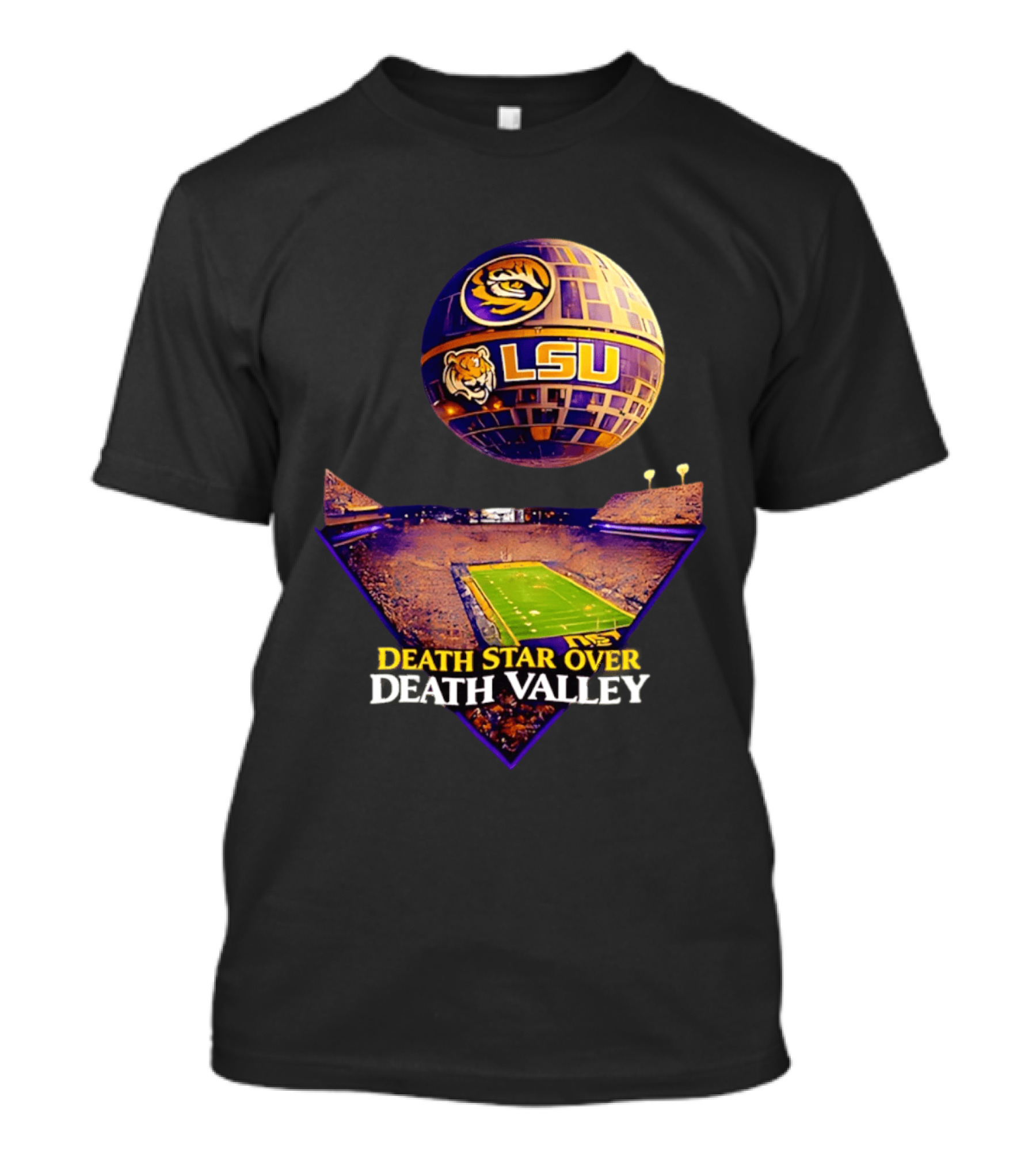 LSU Tigers Death Star Over Death Valley Stadium LSU T-Shirt