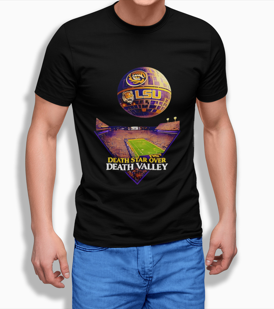 LSU Tigers Death Star Over Death Valley Stadium LSU T-Shirt