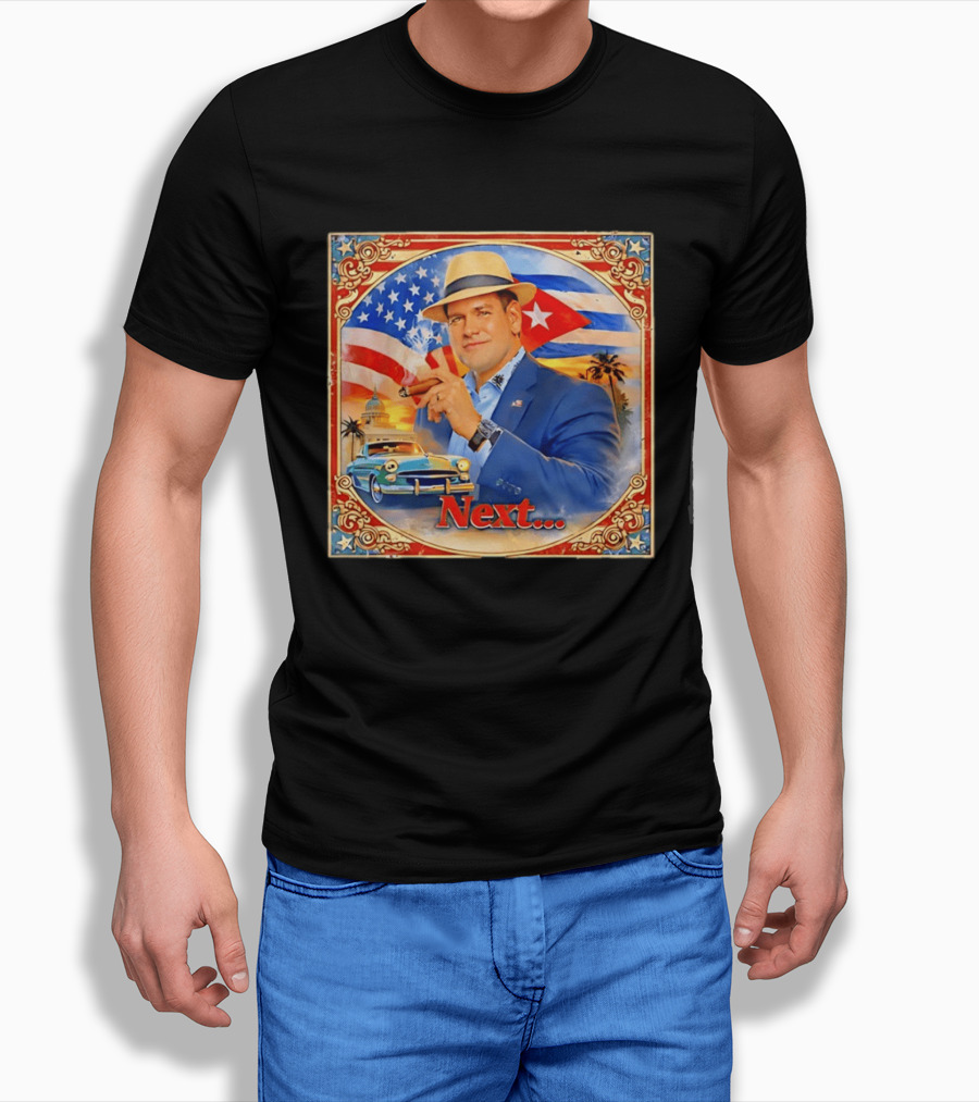 Next USA Cuban Cigar American Flag Man T-Shirt
