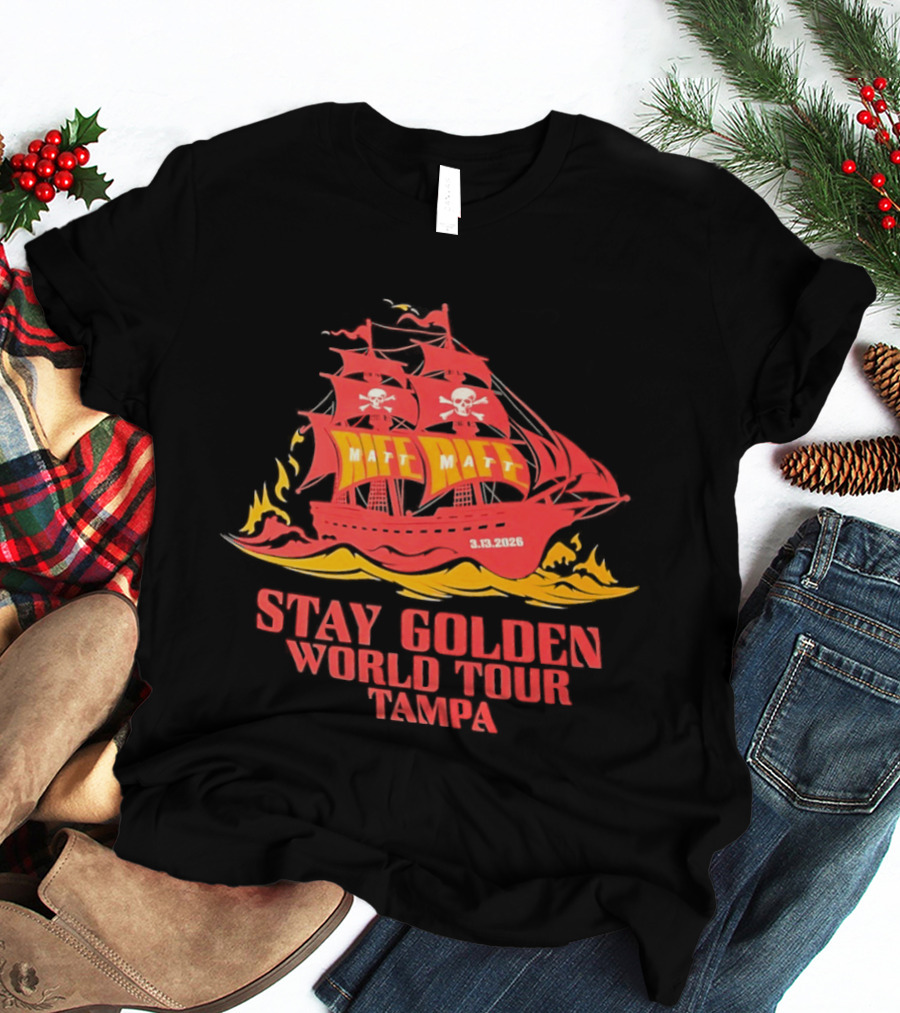 Matt Matt Stay Golden World Tour 3.13.2025 Tampa Pirate Ship T-Shirt