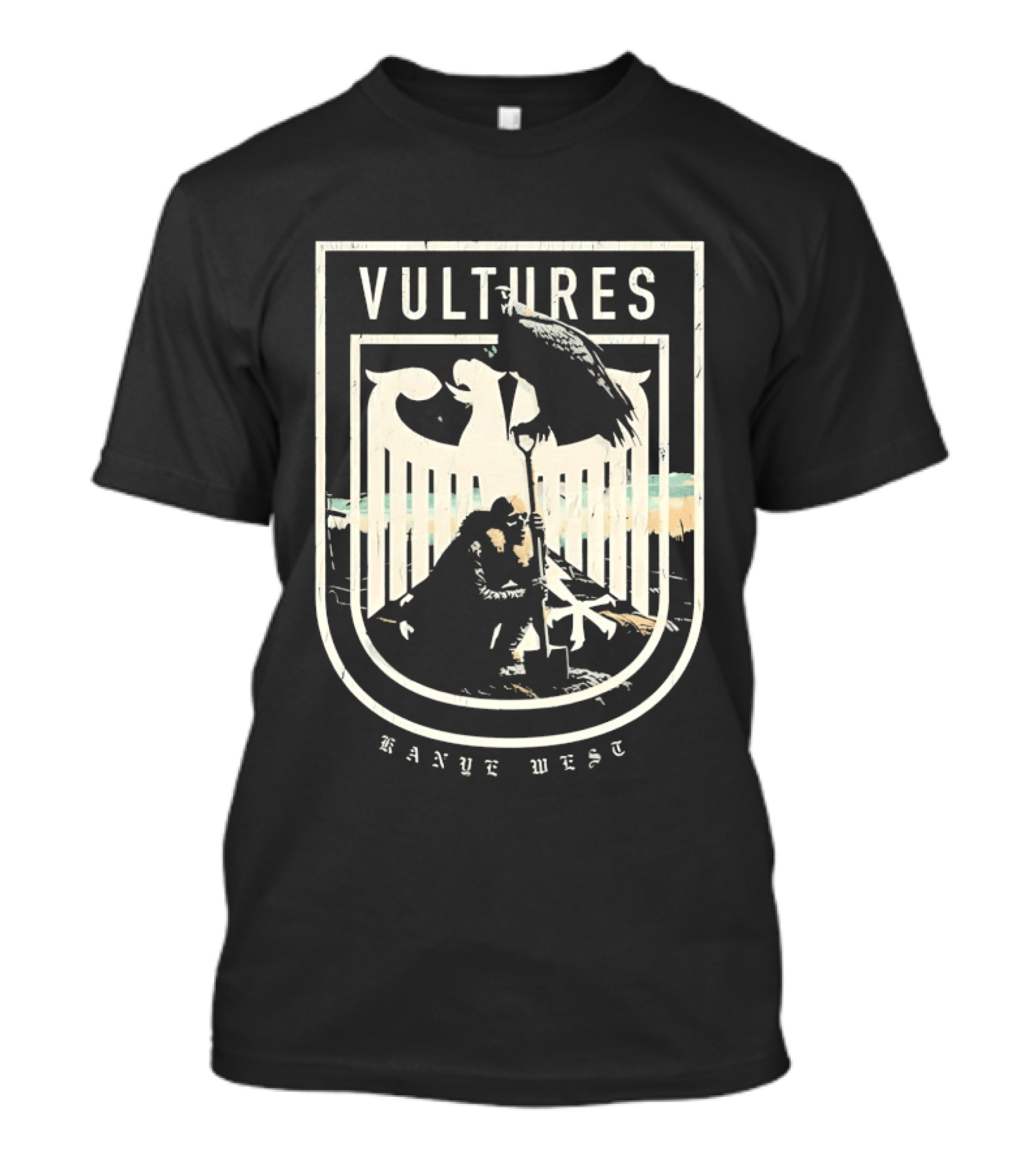Vultures Kanye West Shield With Vultures And Embrace T-Shirt