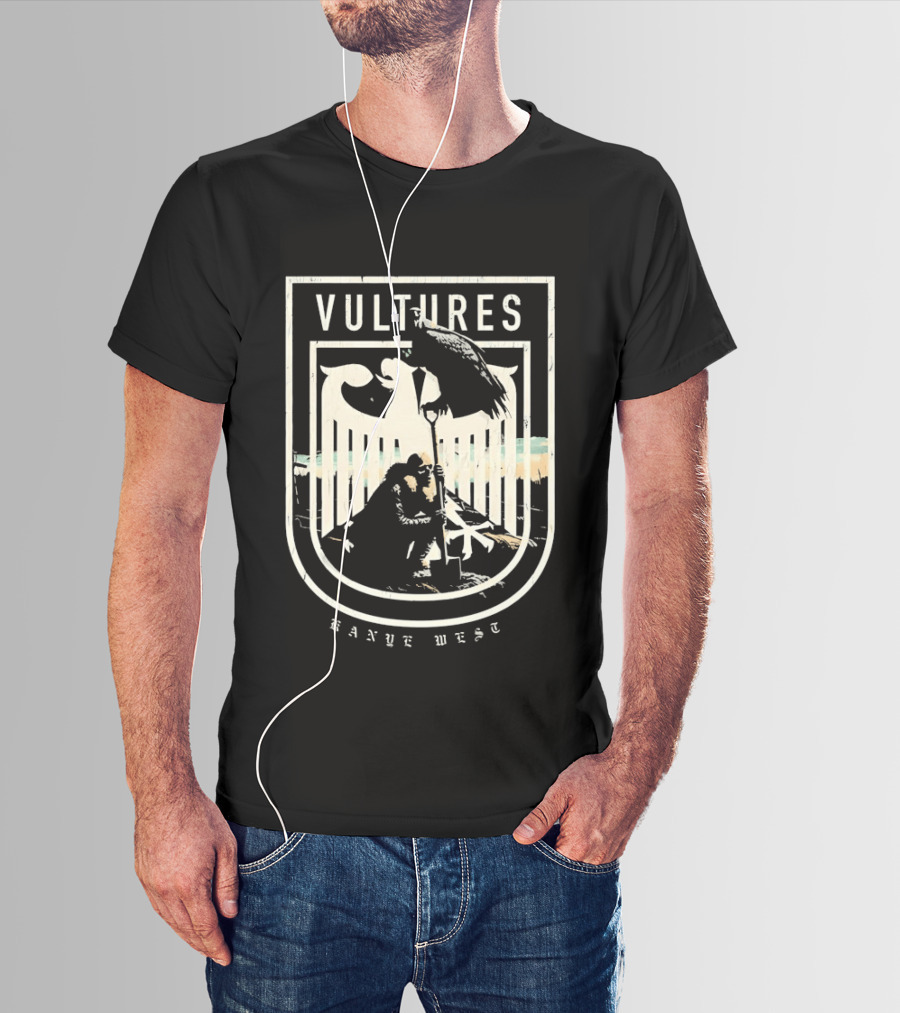 Vultures Kanye West Shield With Vultures And Embrace T-Shirt