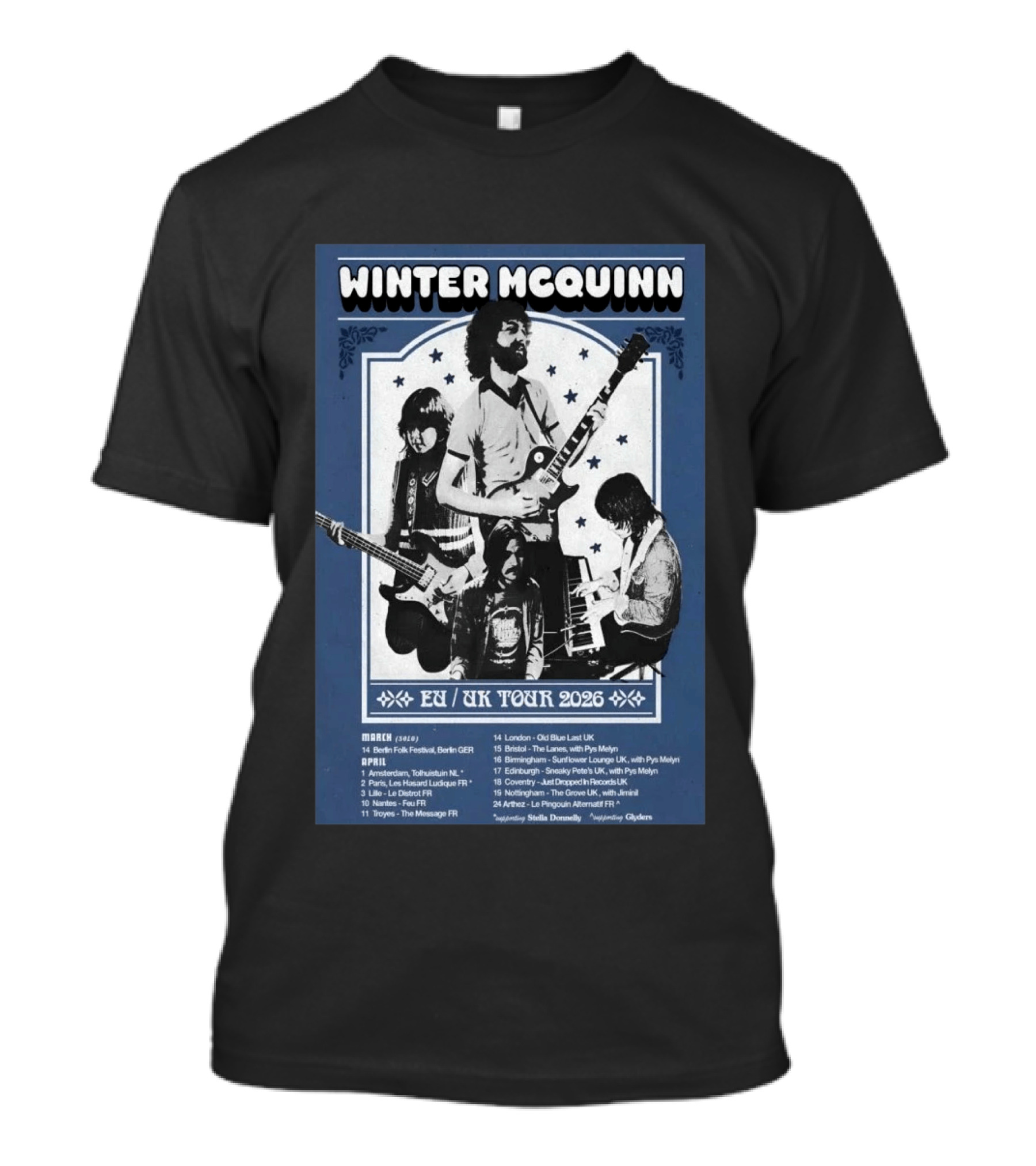 Winter McQuinn EU UK Tour 2026 Amsterdam Berlin Paris Manchester T-Shirt