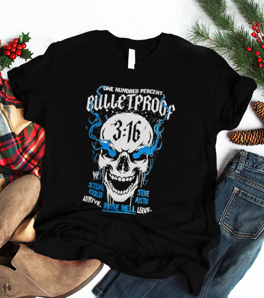 Stone Cold Steve Austin 3:16 One Hundred Percent Bulletproof Skull T-Shirt