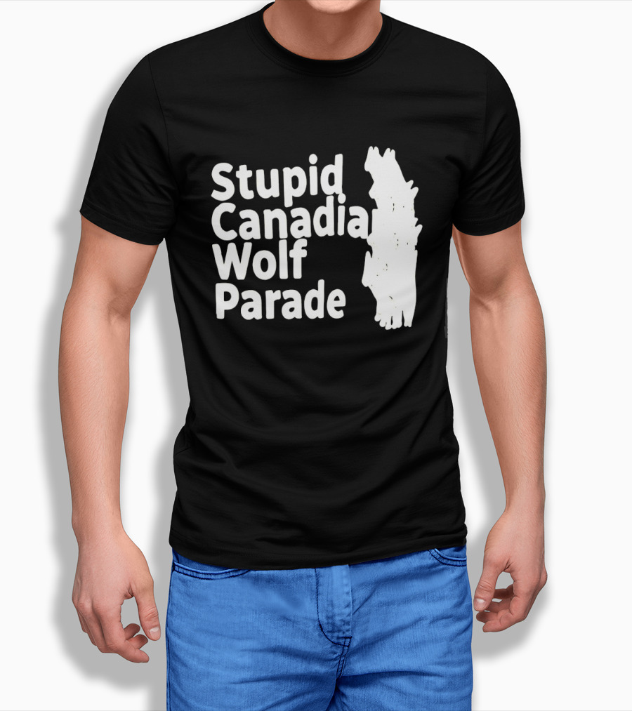 Stupid Candia Wolf Parade White Text With Wolf T-Shirt