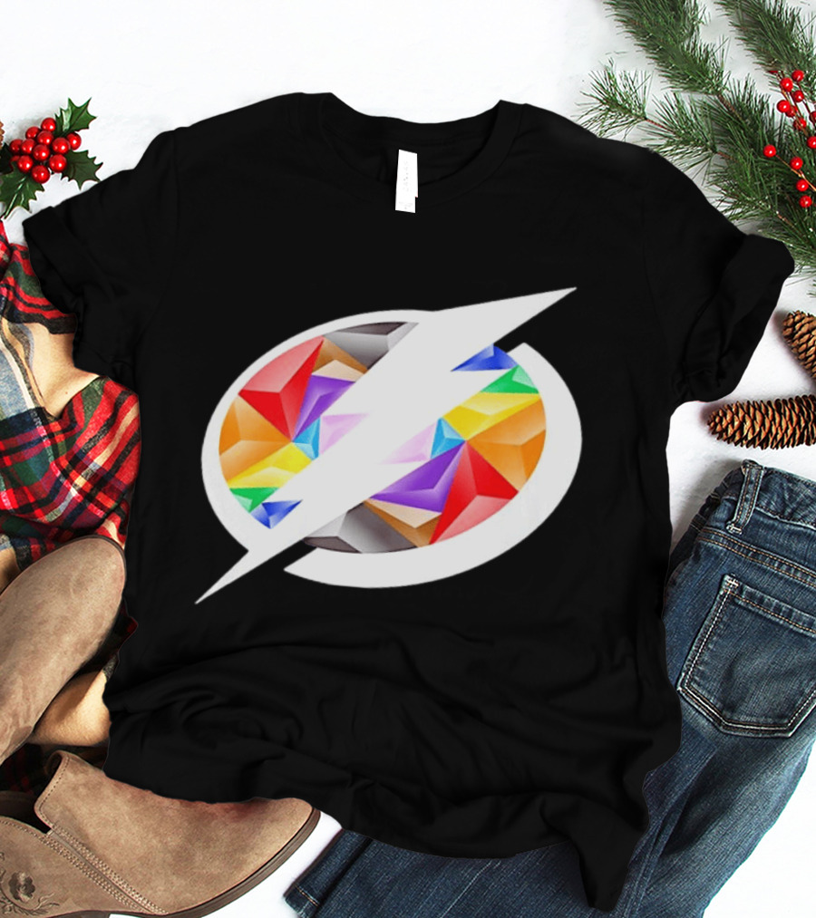 Tampa Bay Lightning Rainbow Pride Lightning Bolt T-Shirt
