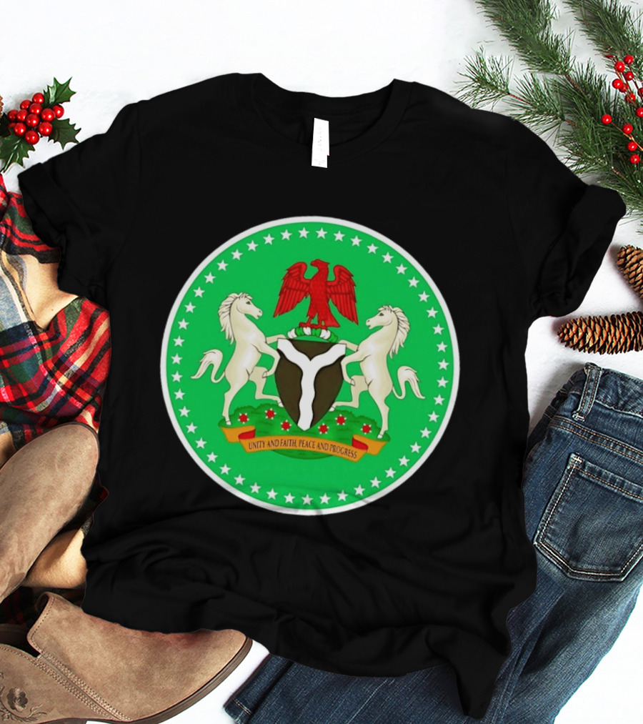 Unity Faith Peace Progress Nigeria National Coat Of Arms T-Shirt