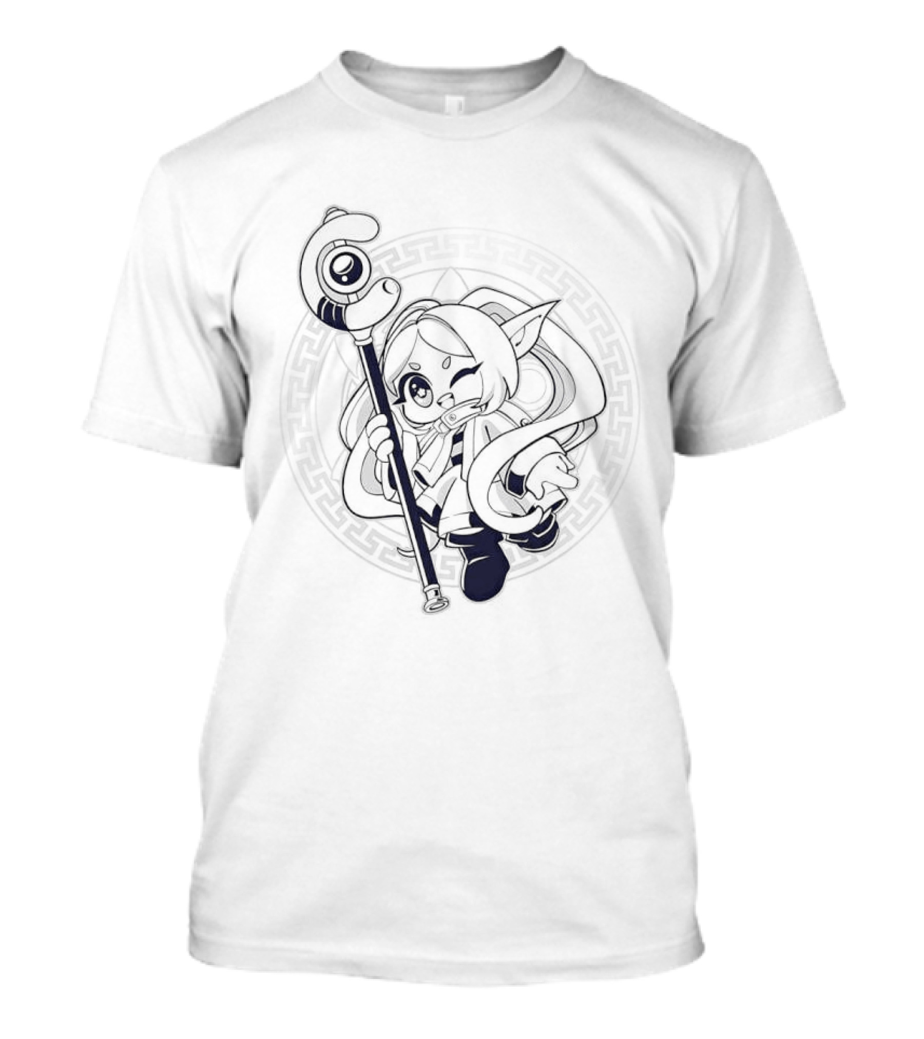 Beyond Journey's End Frieren Chibi Staff Enchanter Circle T-Shirt