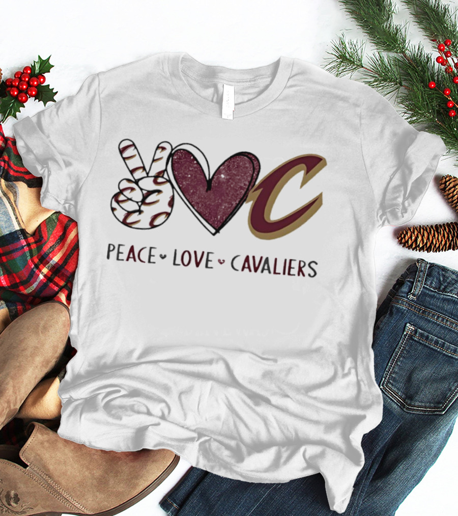 Cleveland Cavaliers Peace Love C Hand Team T-Shirt