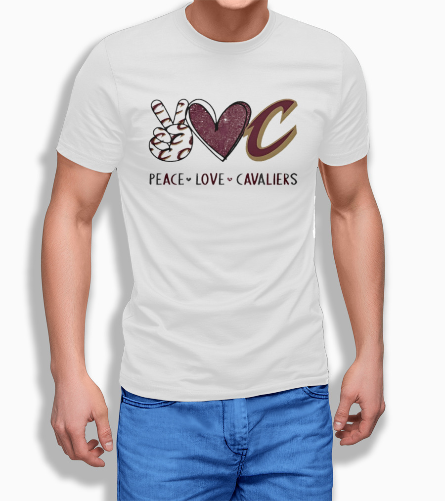 Cleveland Cavaliers Peace Love C Hand Team T-Shirt
