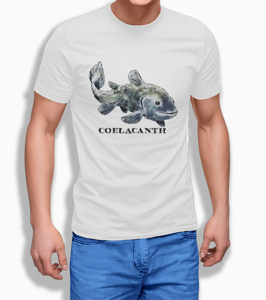 Coelacanth Fish Vintage Illustration Oceanic Creature T-Shirt