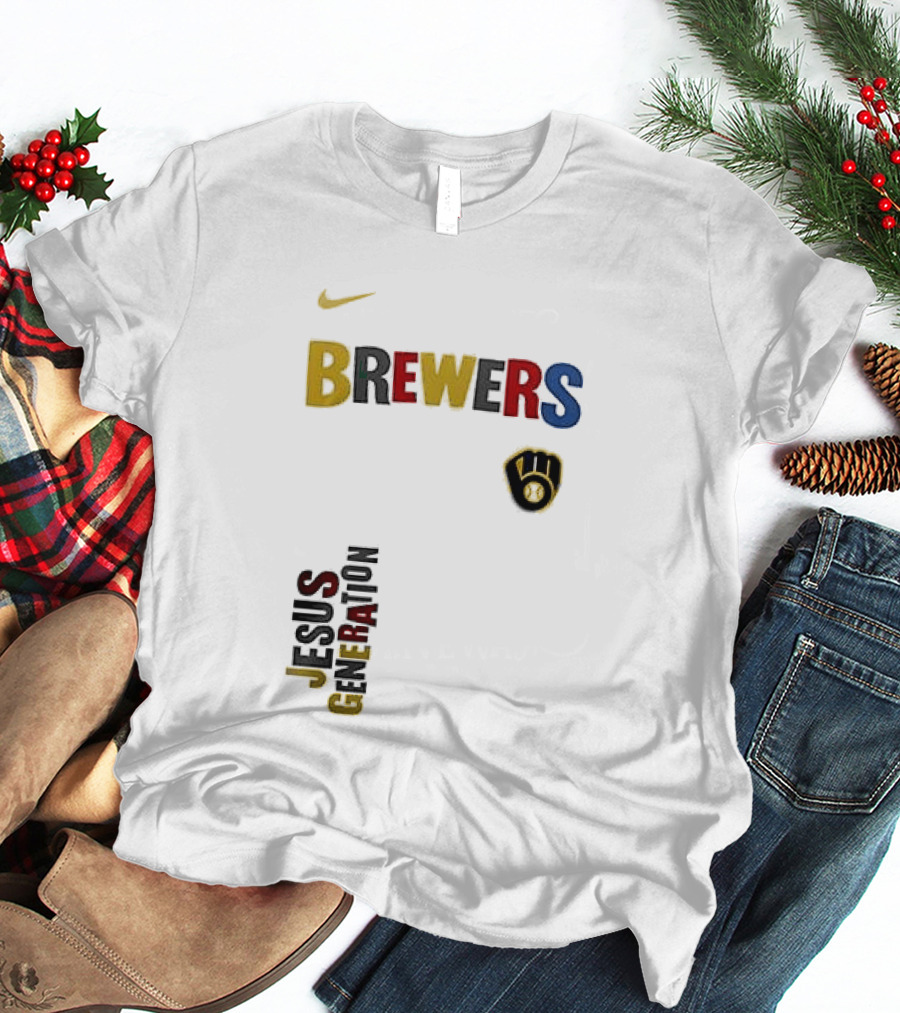 Nike Brewers Jesus Generation Tour Milwaukee Baseball T-Shirt