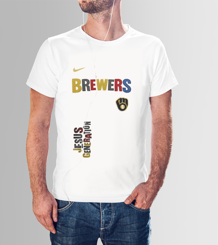 Nike Brewers Jesus Generation Tour Milwaukee Baseball T-Shirt