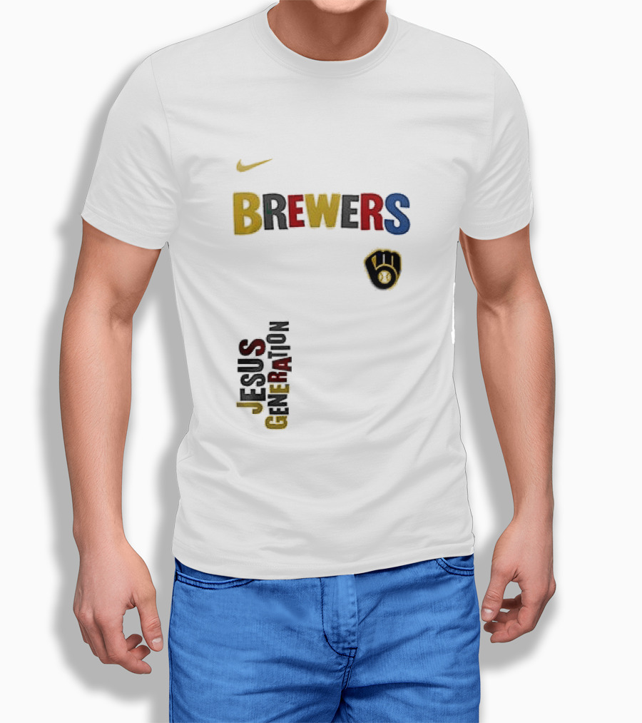 Nike Brewers Jesus Generation Tour Milwaukee Baseball T-Shirt